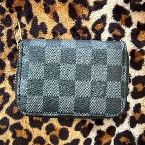 Black and Gray Checkered Wallet